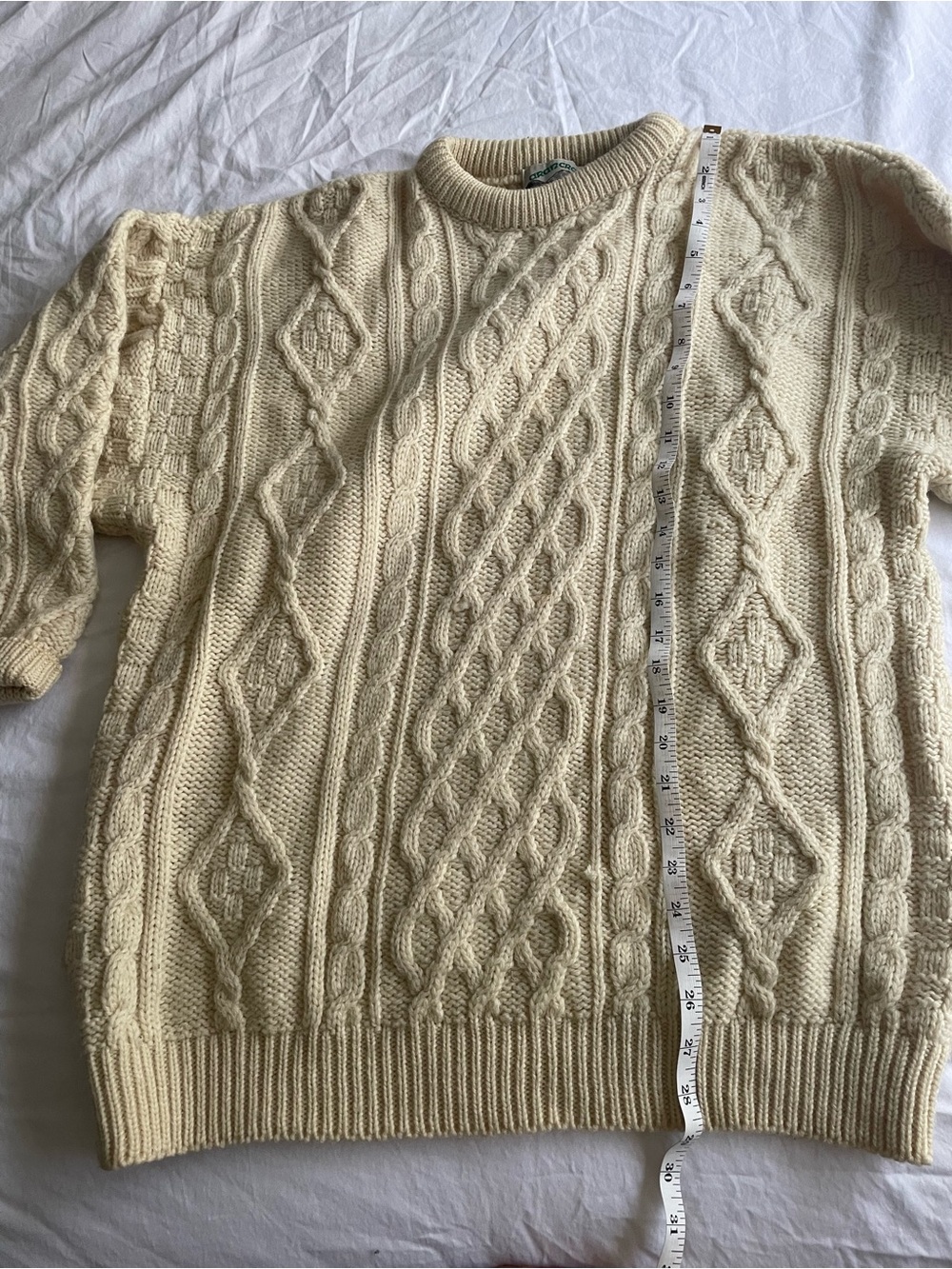Aran Crafts Cream Cable Crewneck Sweater - Picture 2 of 5